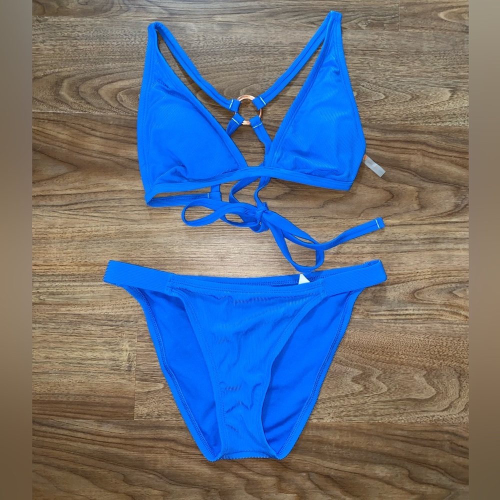 Shade & Shore Blue Bikini Swim Set